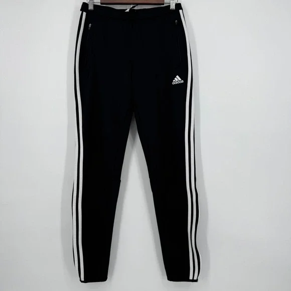 Adidas Climalite Womens Medium Black White Stripe Athletic Track Pants Joggers - Picture 2 of 10